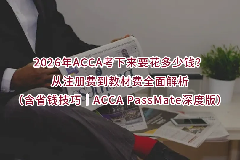 2026年ACCA考下来要花多少钱？从注册费到教材费全面解析（含省钱技巧｜ACCA PassMate深度版）